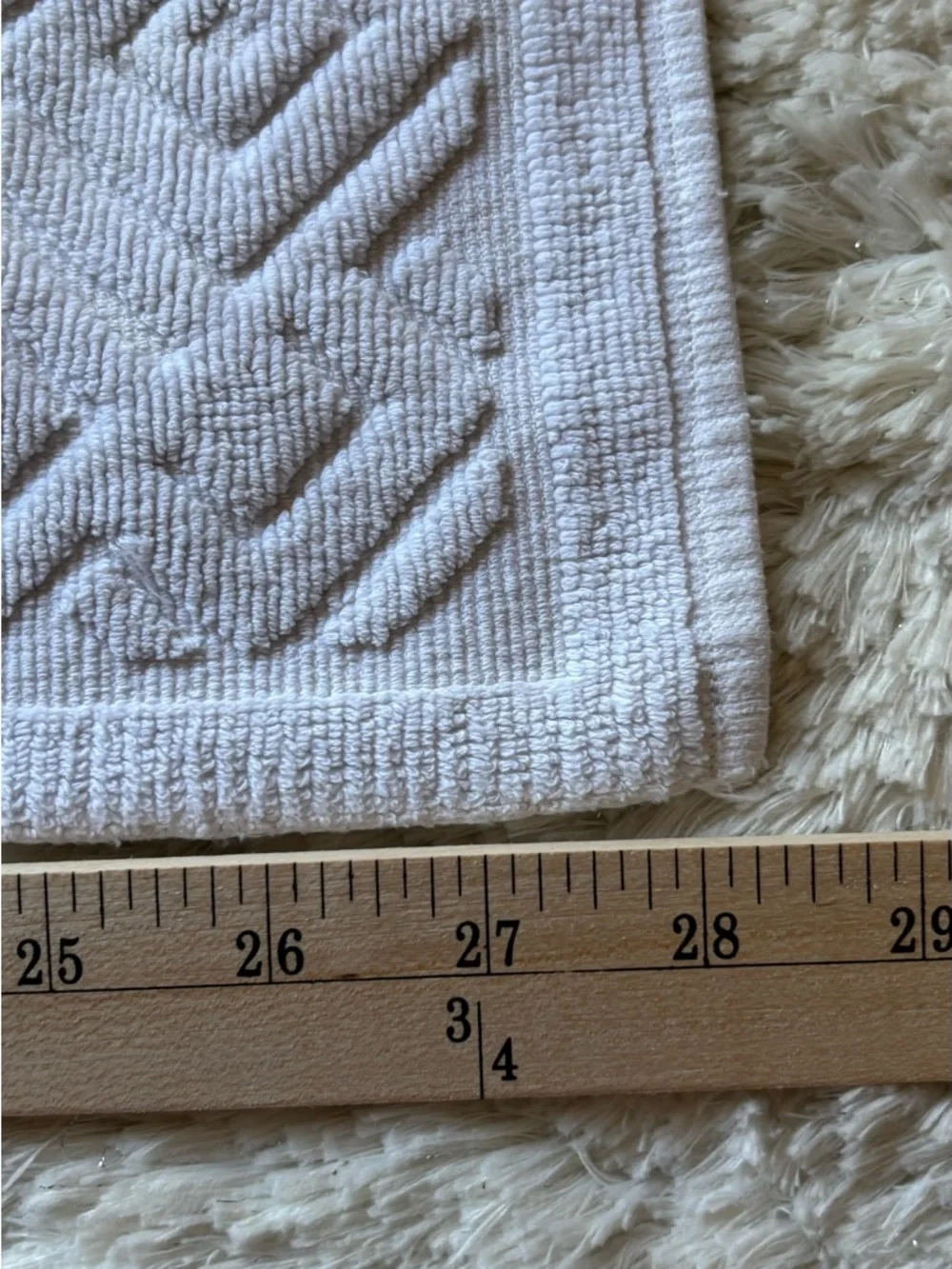 Flamingo Hotel White Embossed Cotton Bath Mat